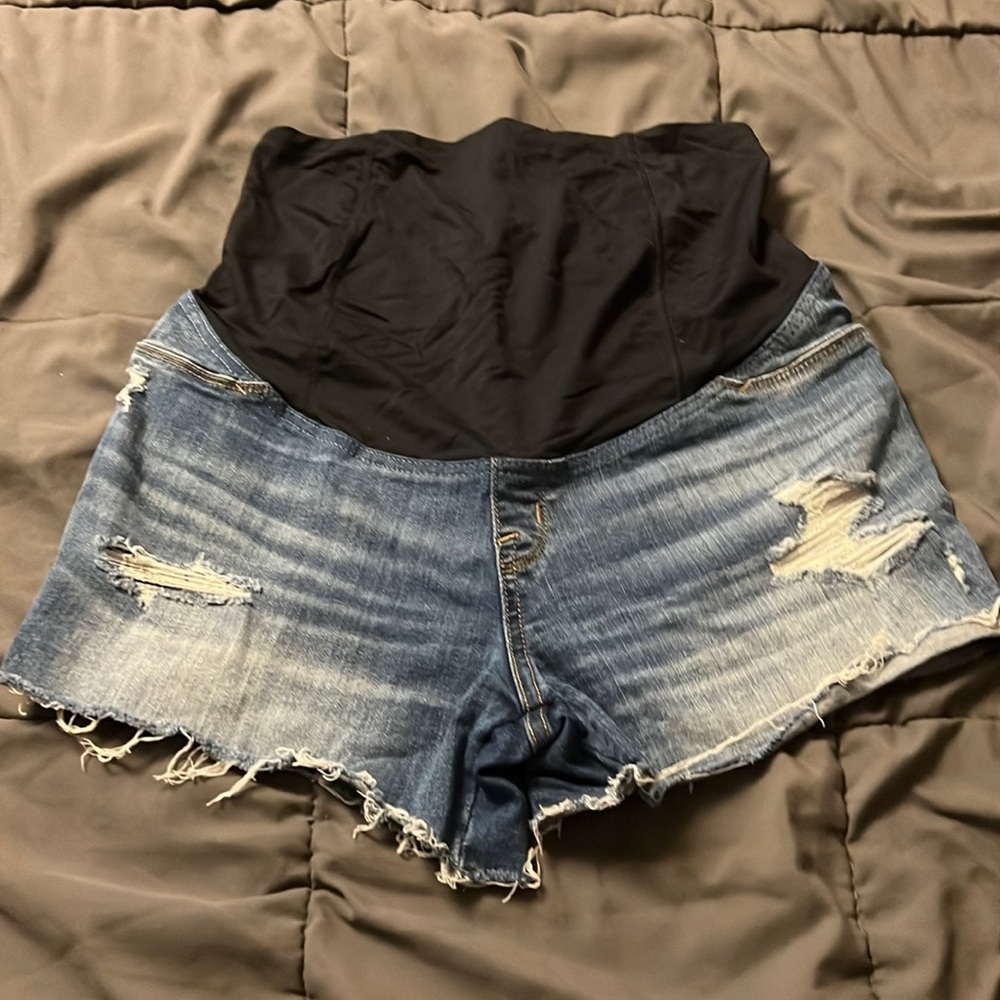 Jean maternity shorts